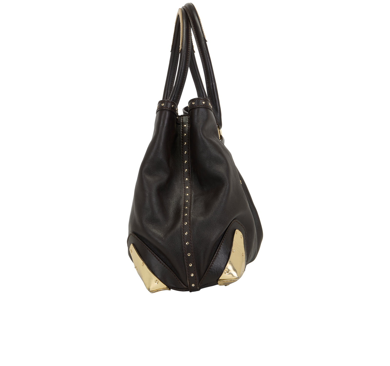 Studded Tote, &pound;175, Handbags, Black, Leather, Bottom view